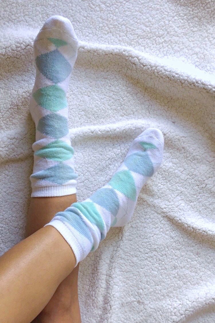 Vintage 80's Argyle Cotton Socks