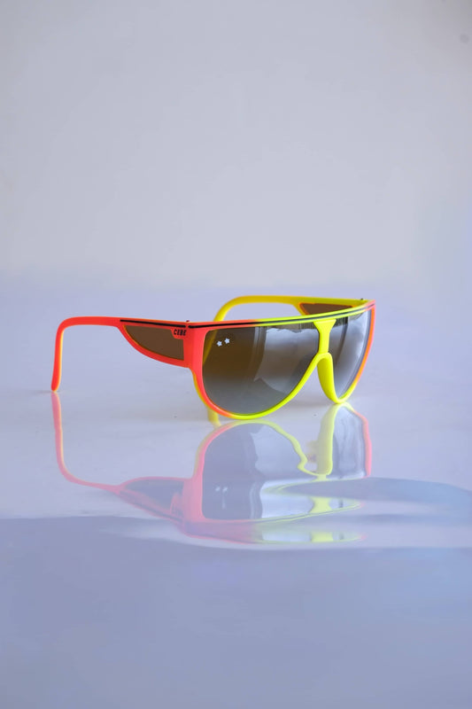 CÉBÉ 90's Wraparound Neon & Mirrored Sunglasses