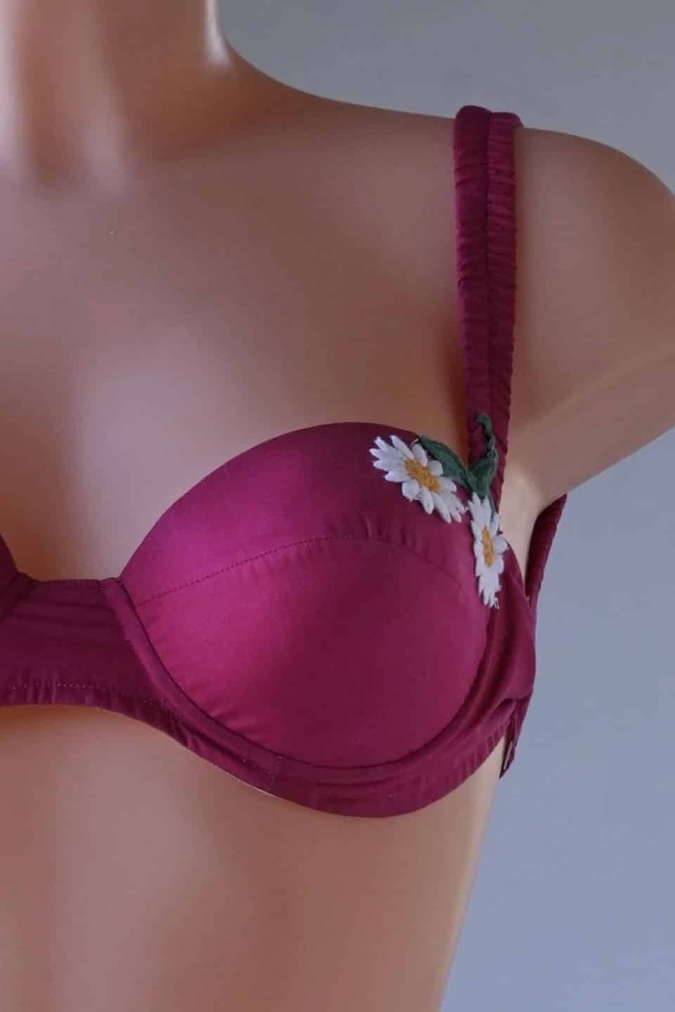 Close shot of Grape Vintage 60's Flower Bikini on mannequin