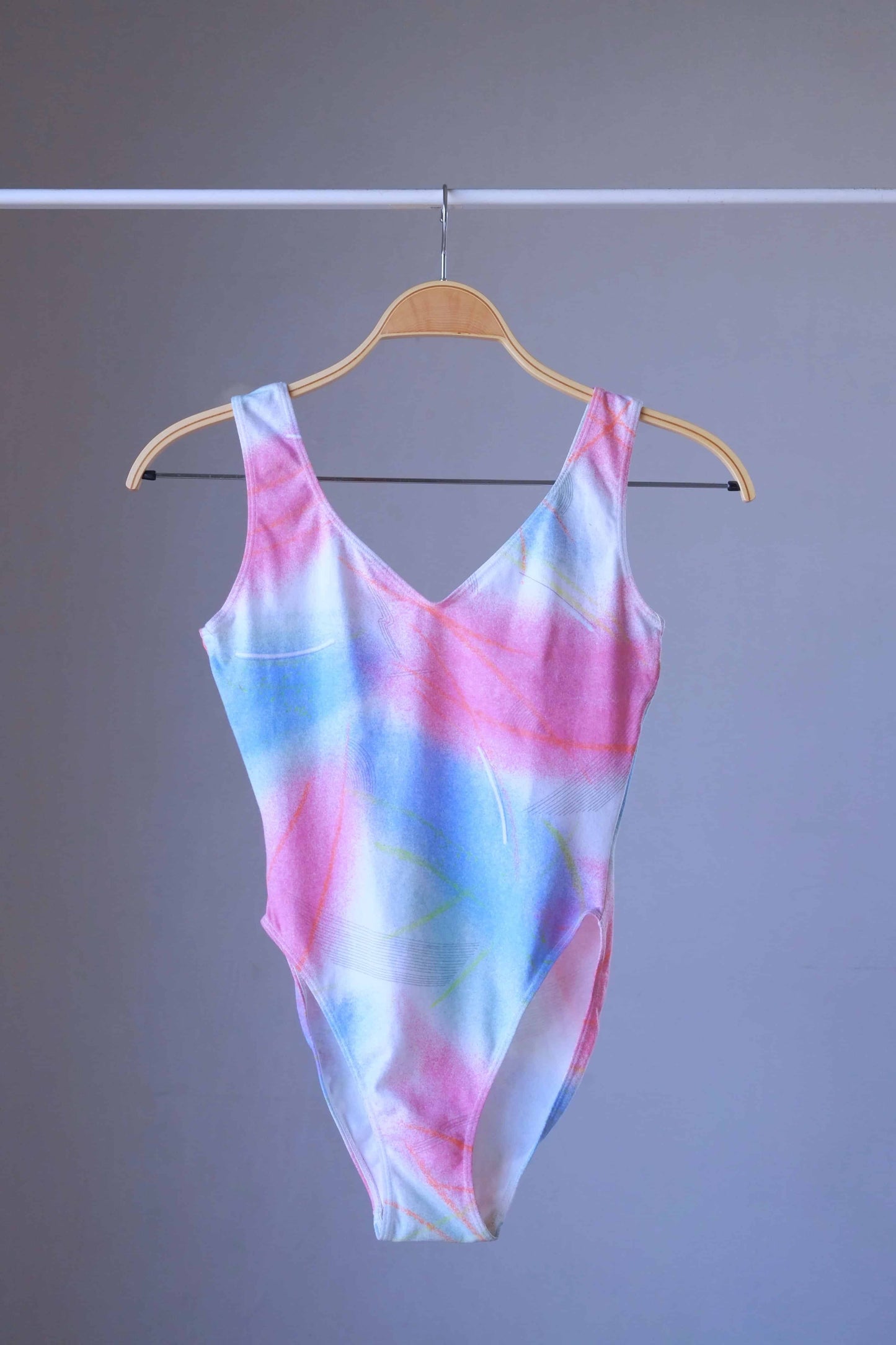 DANSKIN Vintage 90s Leotard - Tie-Dye Pastel Print