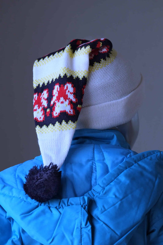 EXTRA Long Kids Beanie navy and red