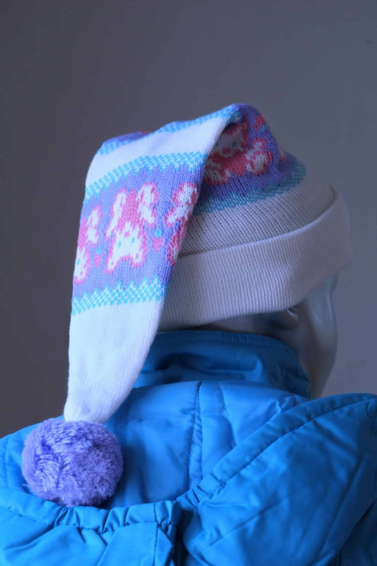 EXTRA Long Kids Beanie pink and blue