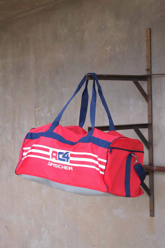 Vintage Fischer Duffle Bag red and navy