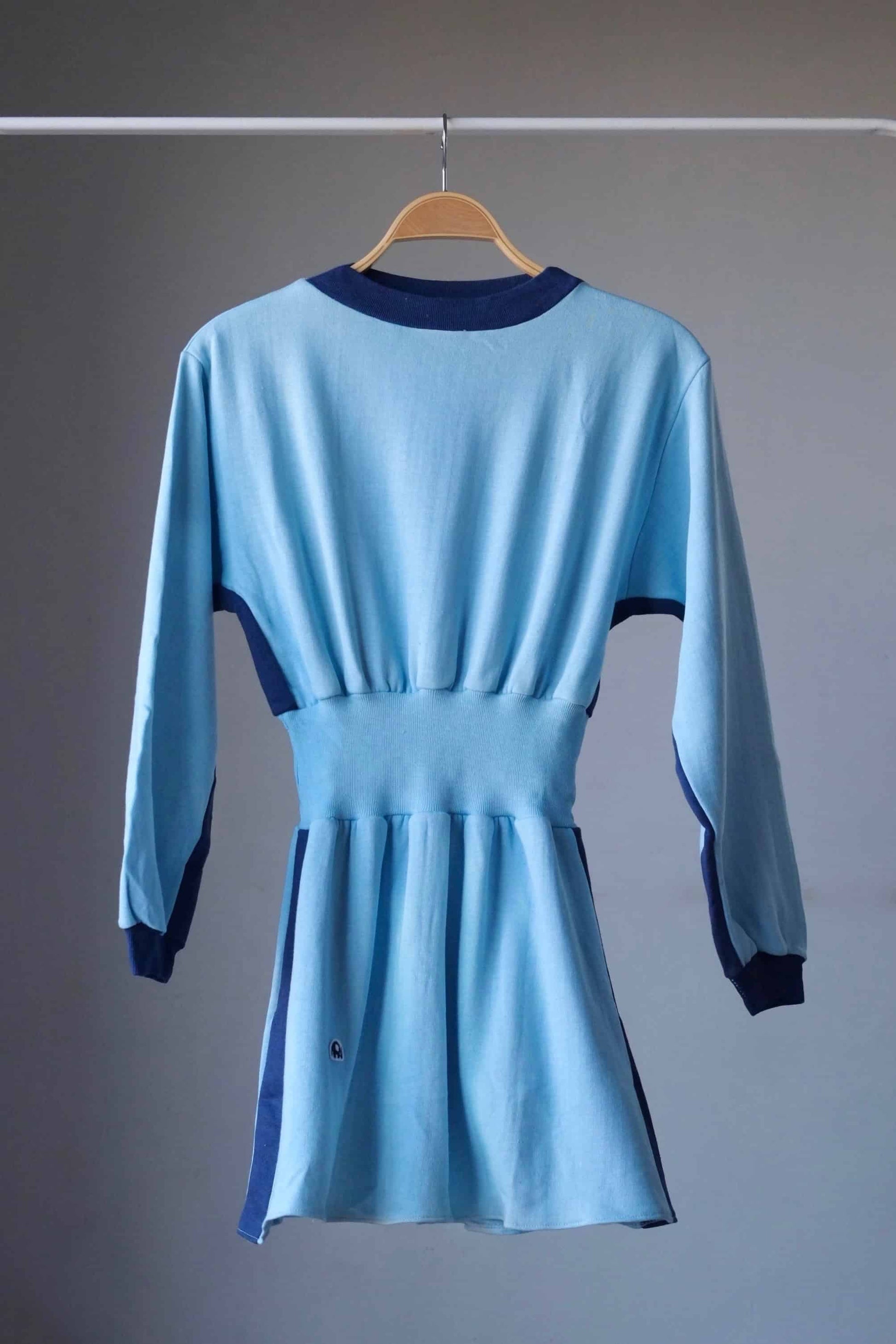 Vintage 80's Sweatshirt Dress light blue