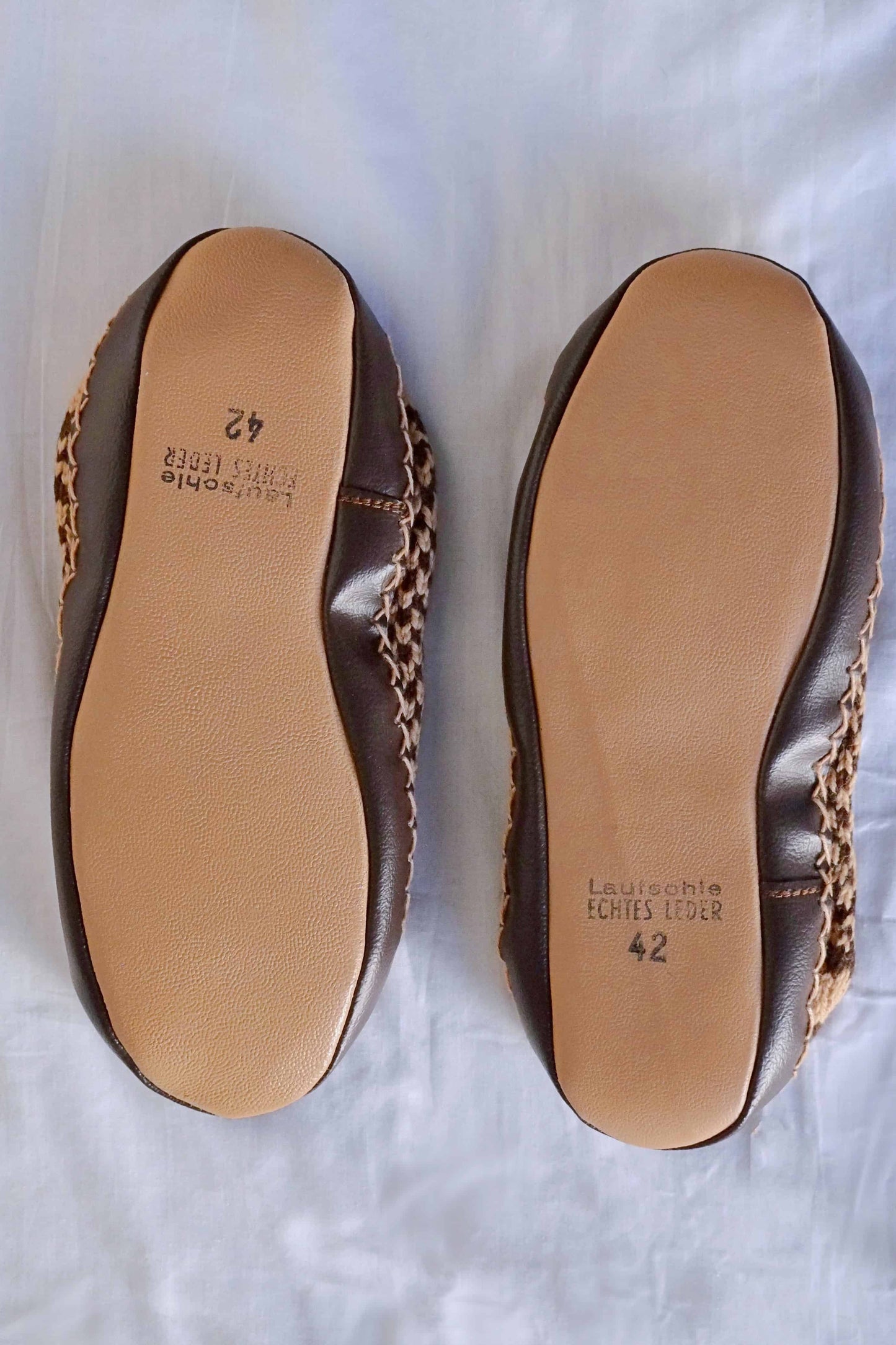 leather soles of slipper socks size 42