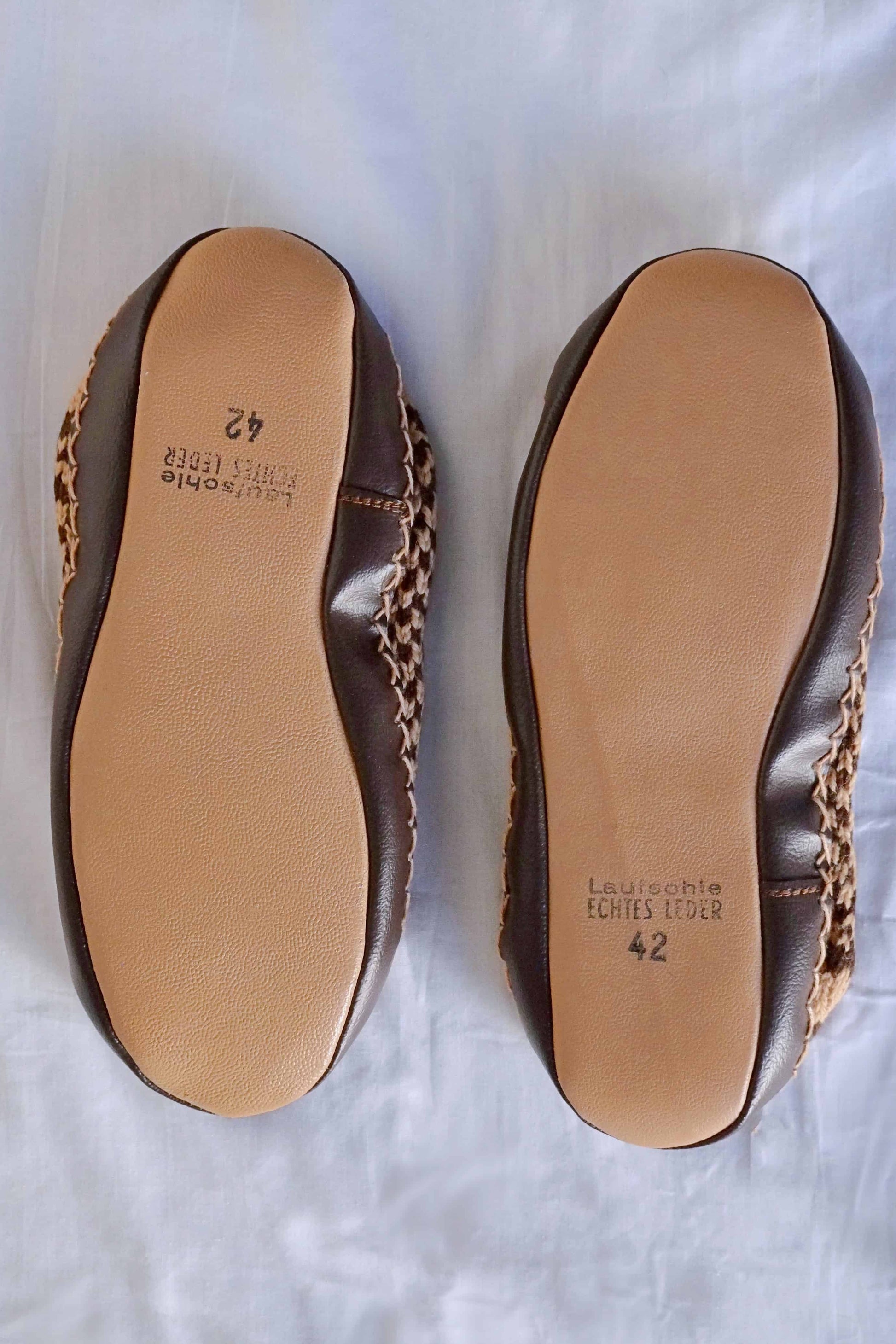 leather soles of slipper socks size 42