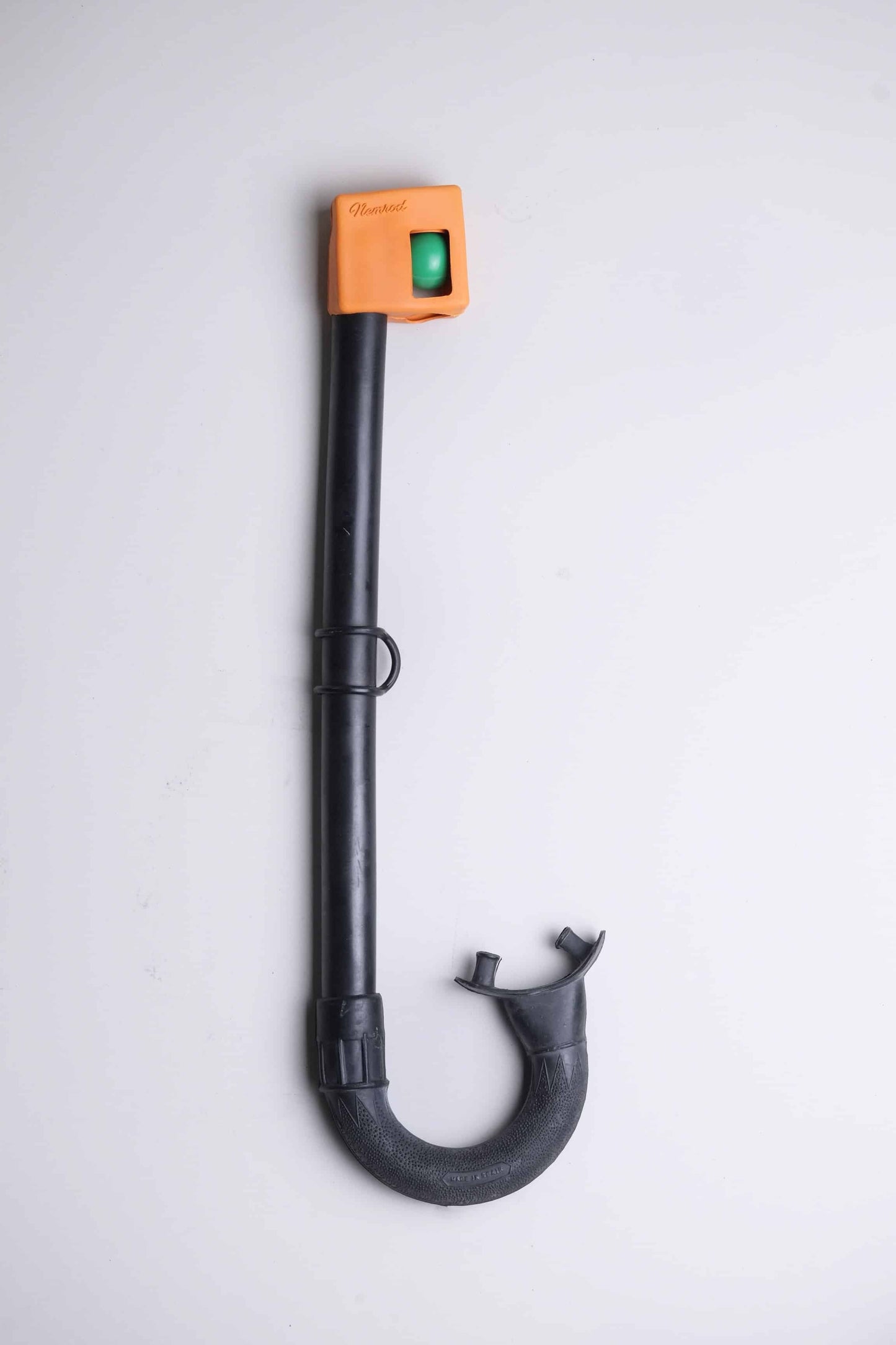 Vintage Nemrod Menorca with valve snorkel on white background
