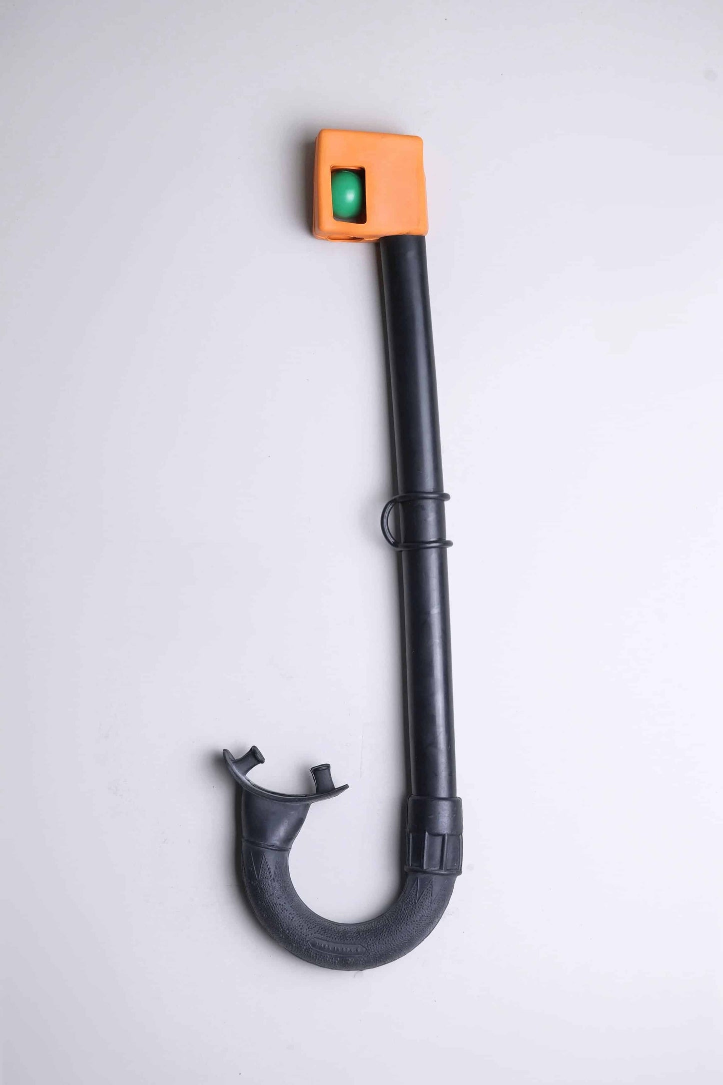 Vintage Nemrod Menorca with valve snorkel on white background, left side.