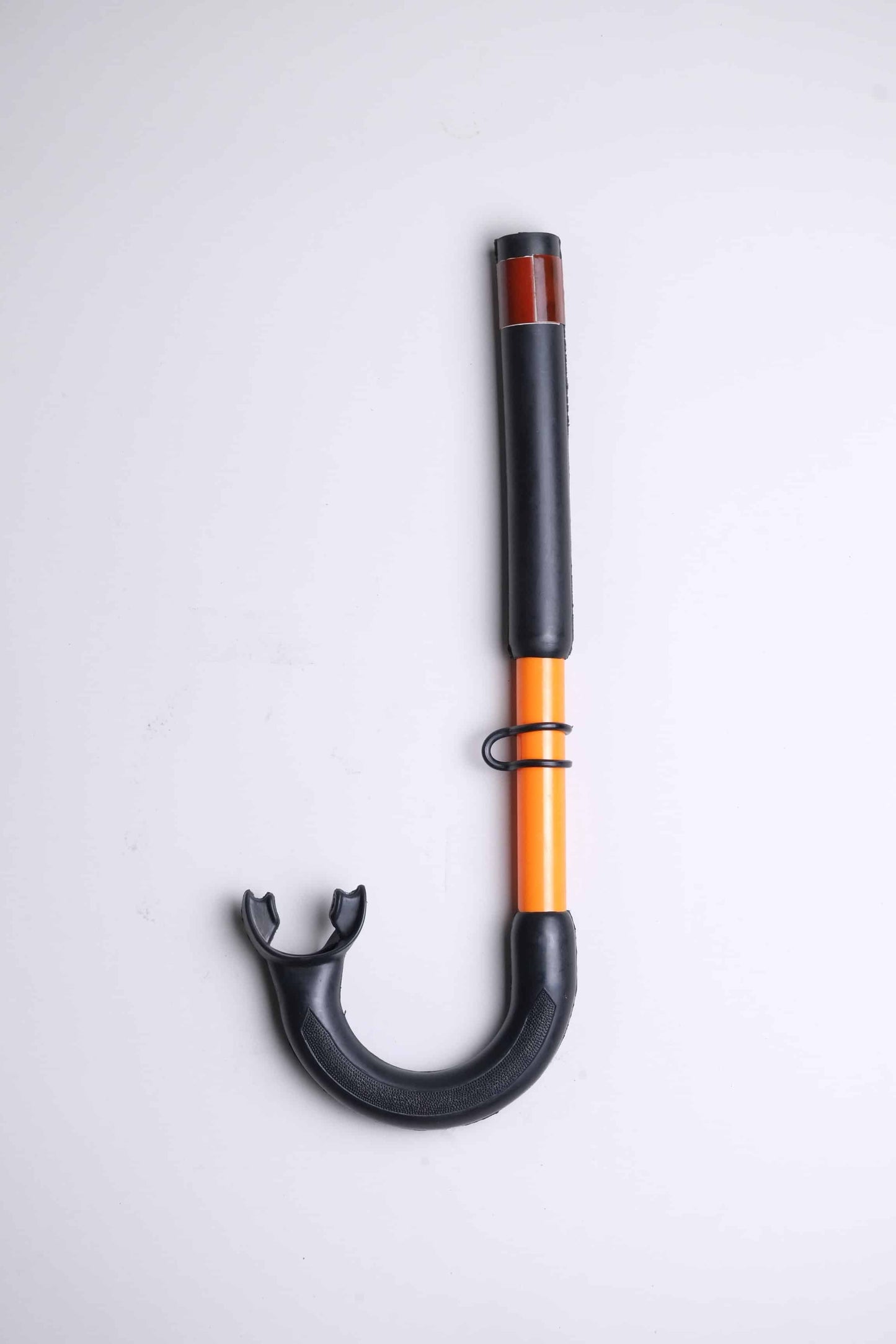Vintage Nemrod Calella telescopico snorkel on white background, left side.