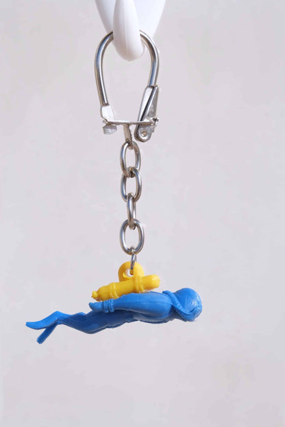 Nemrod diver keychain photographed on a white background