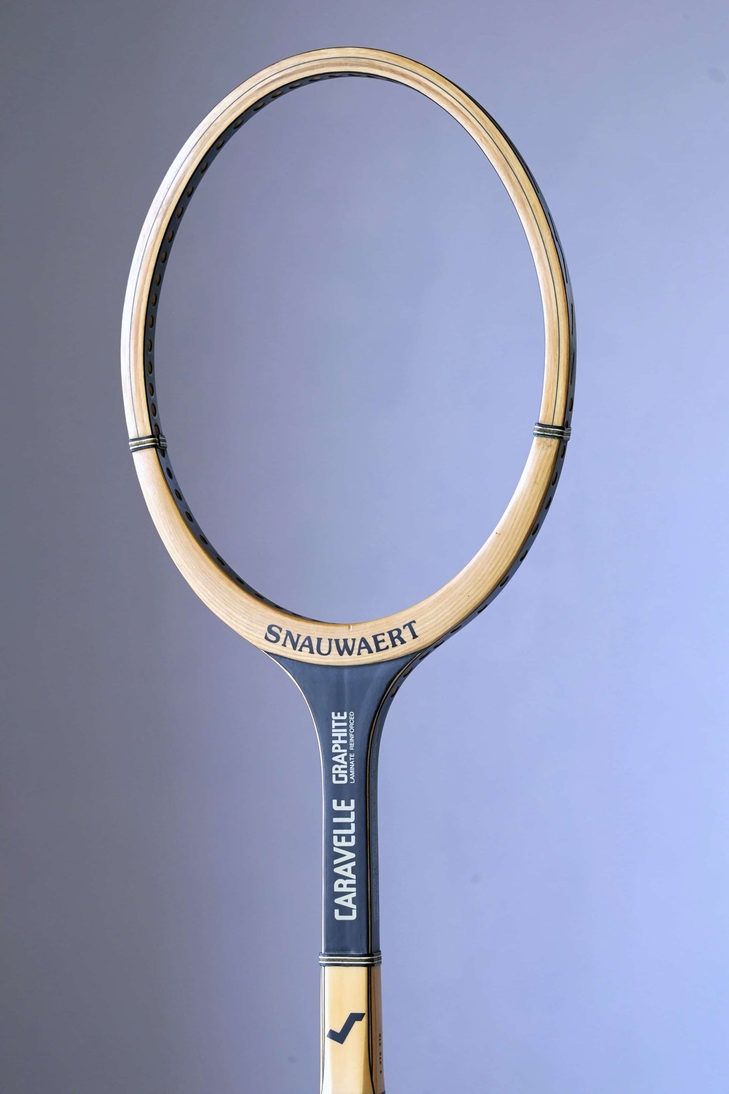 SNAUWAERT Caravelle Vintage Tennis Racquet close shot of the head
