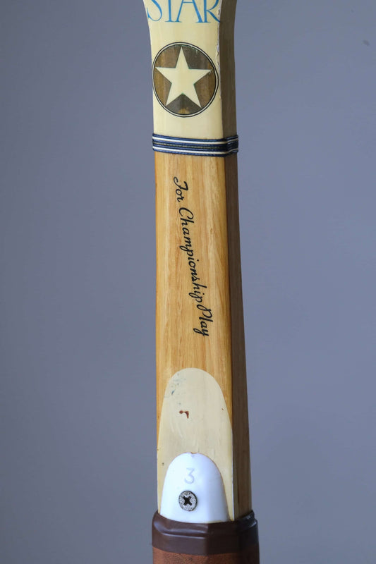SNAUWAERT World Star Vintage Tennis Racquet close up of the shaft