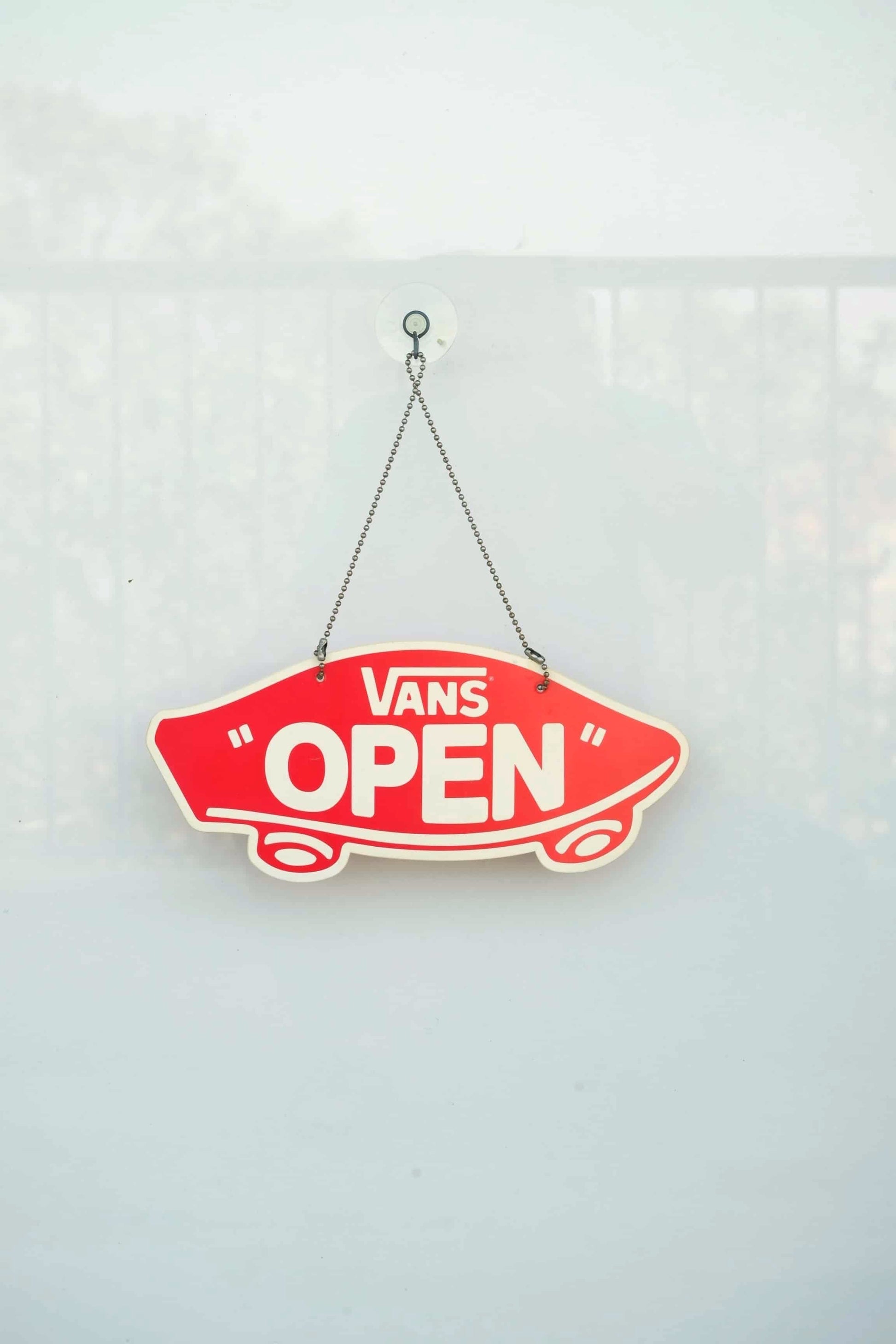 VANS Open/Closed Door Sign on white background. The word OPEN is visible.
