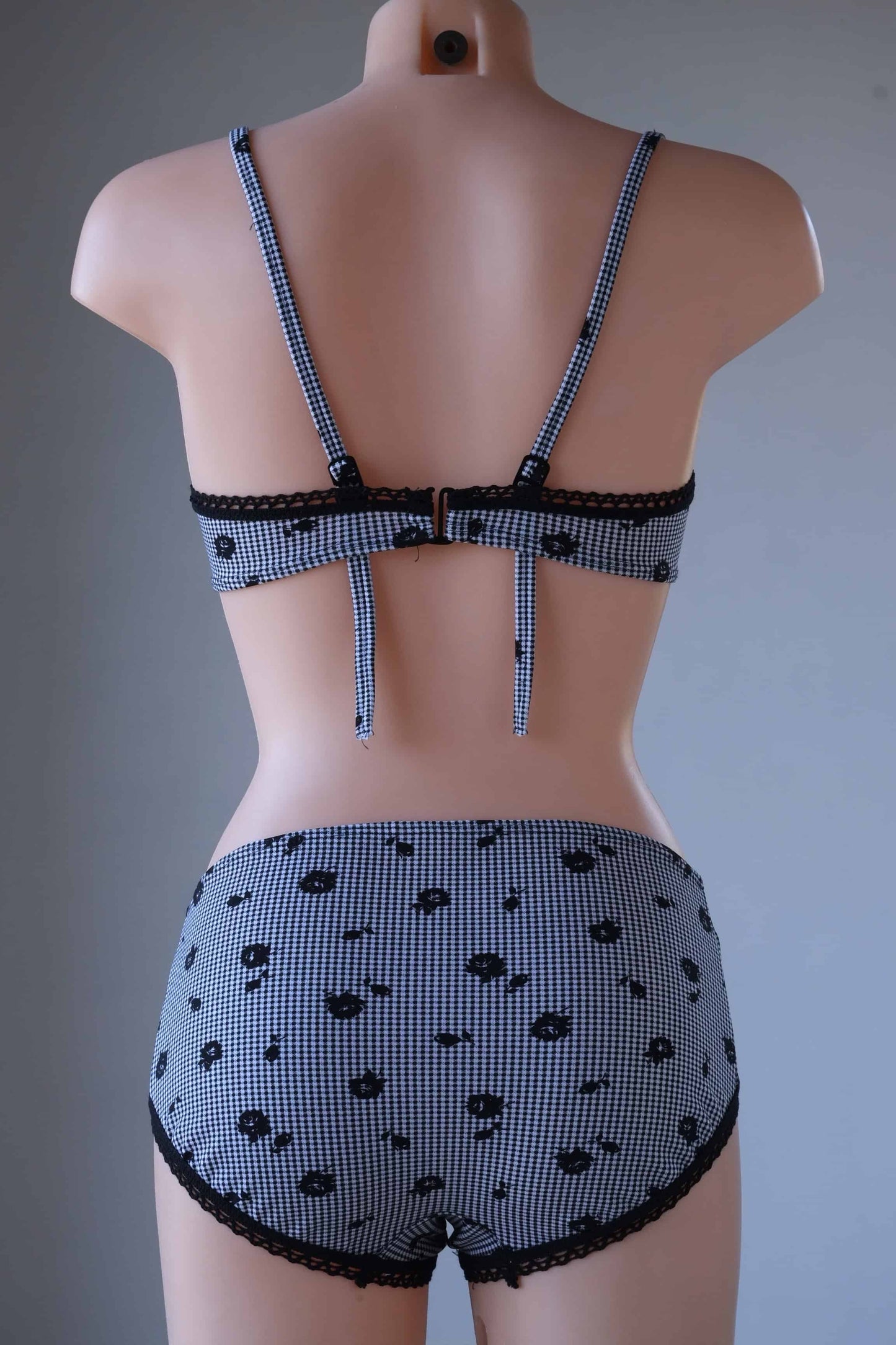 Vintage 1960's Black & White Gingham Bikini