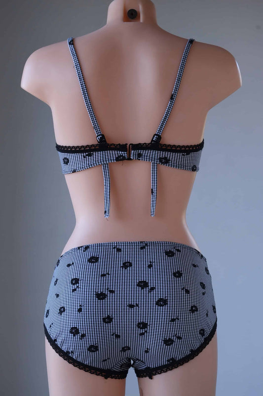 Vintage 1960's Black & White Gingham Bikini