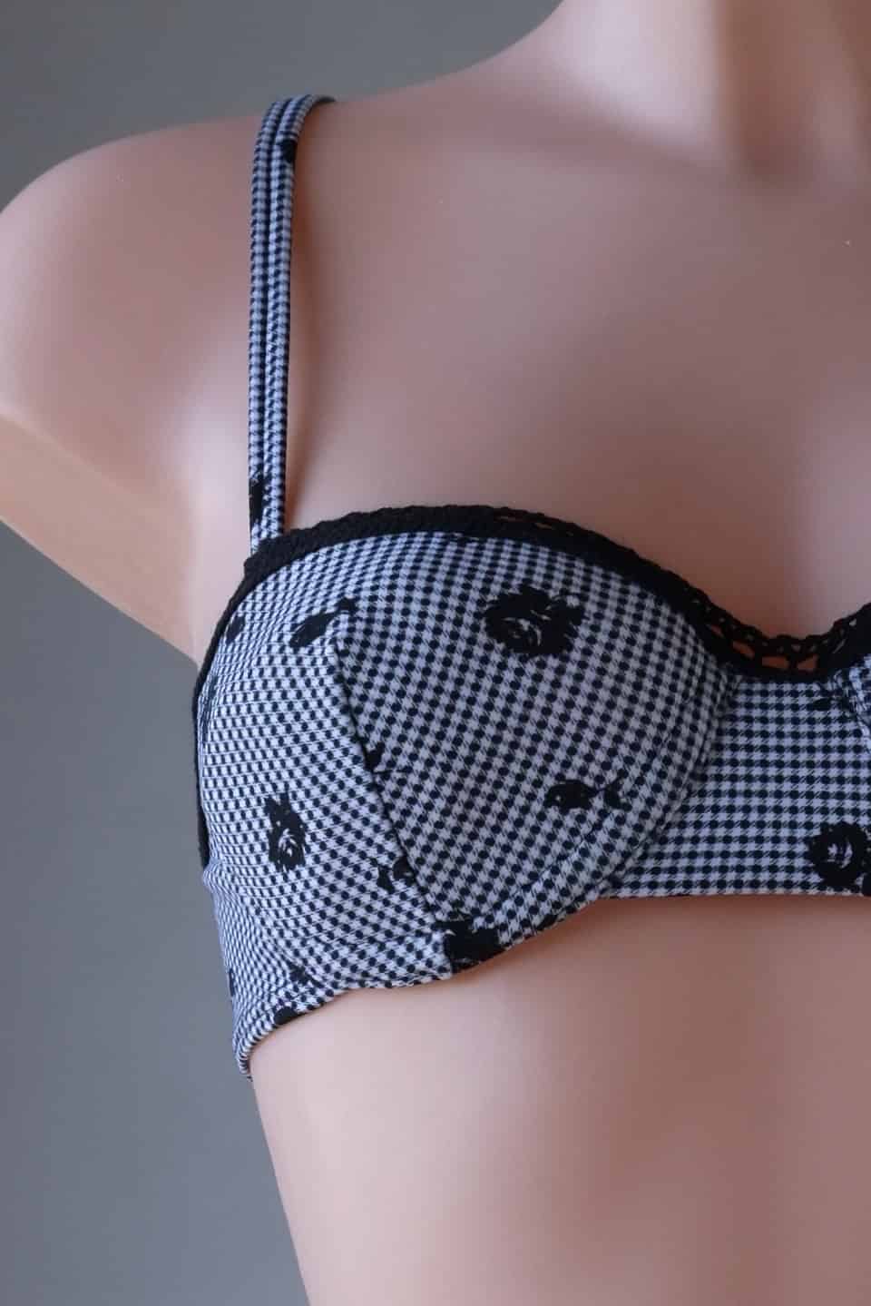 Vintage 1960's Black & White Gingham Bikini