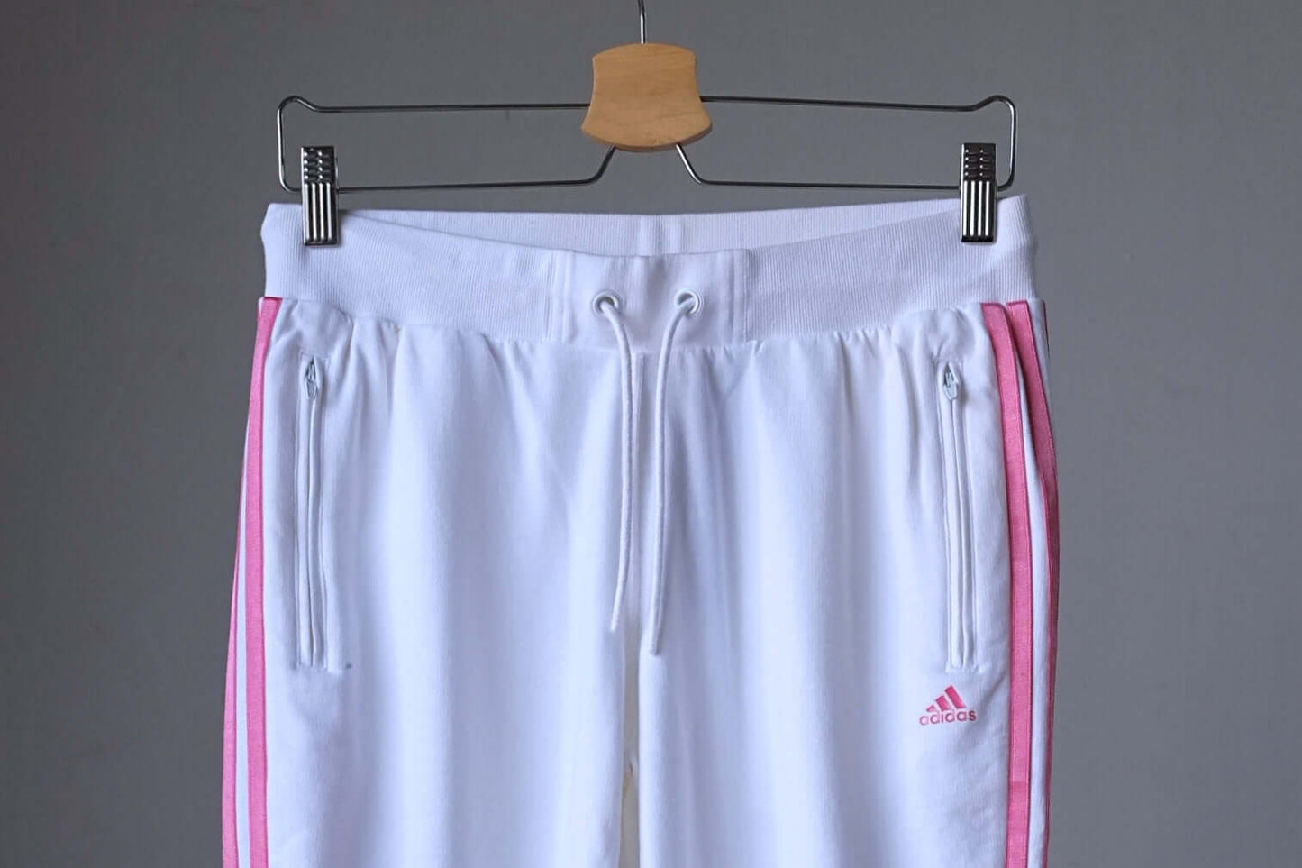 Vintage Adidas Sweatpants white and pink 3 stripes