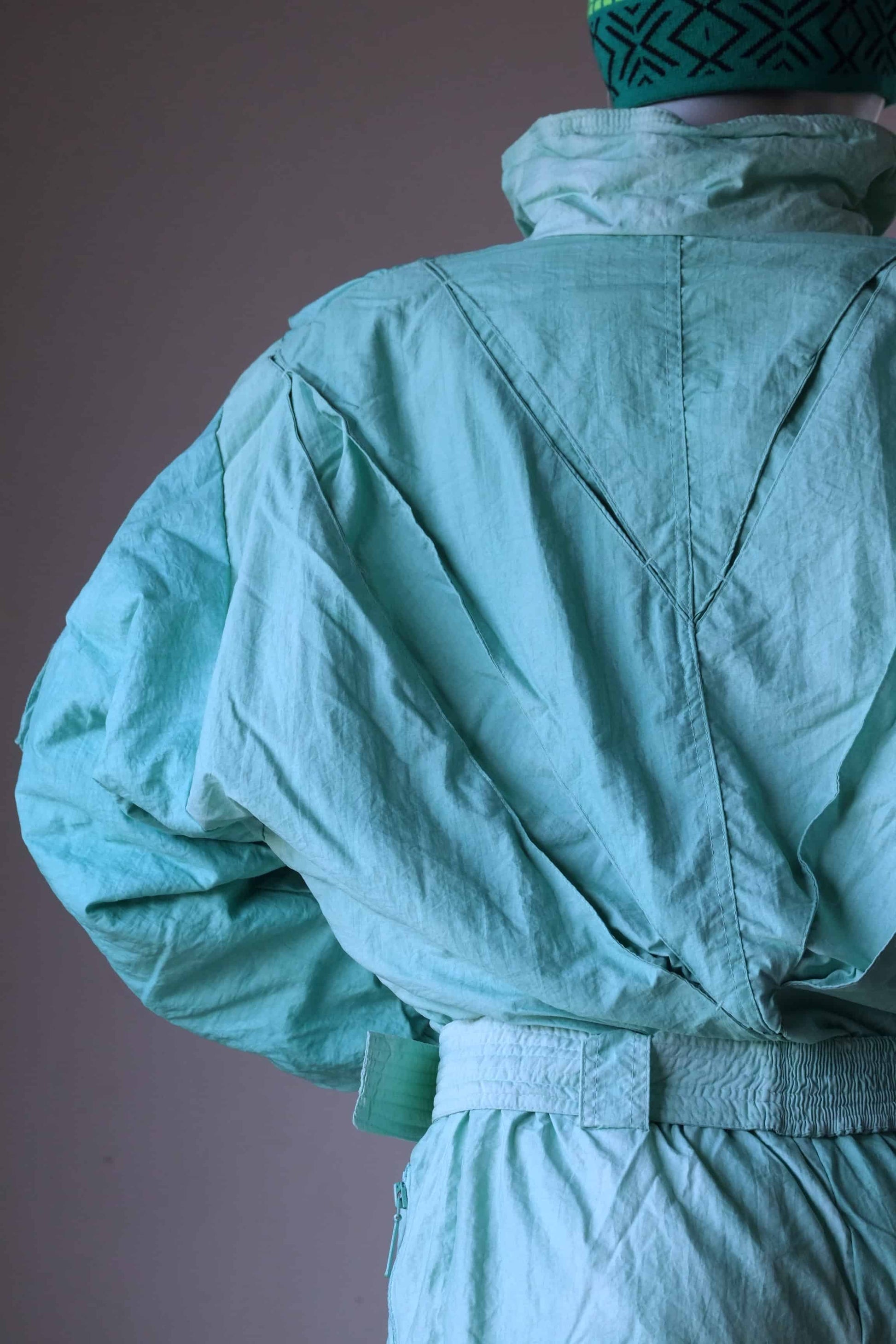 BAckside of the CAMPRI Vintage 90's Ski Suit in pistachio green