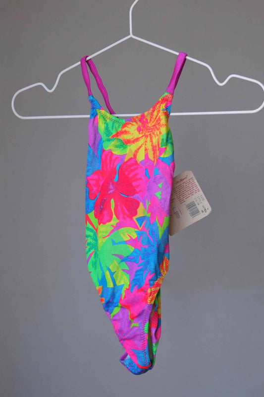 90's Kids Neon Flower One-piece