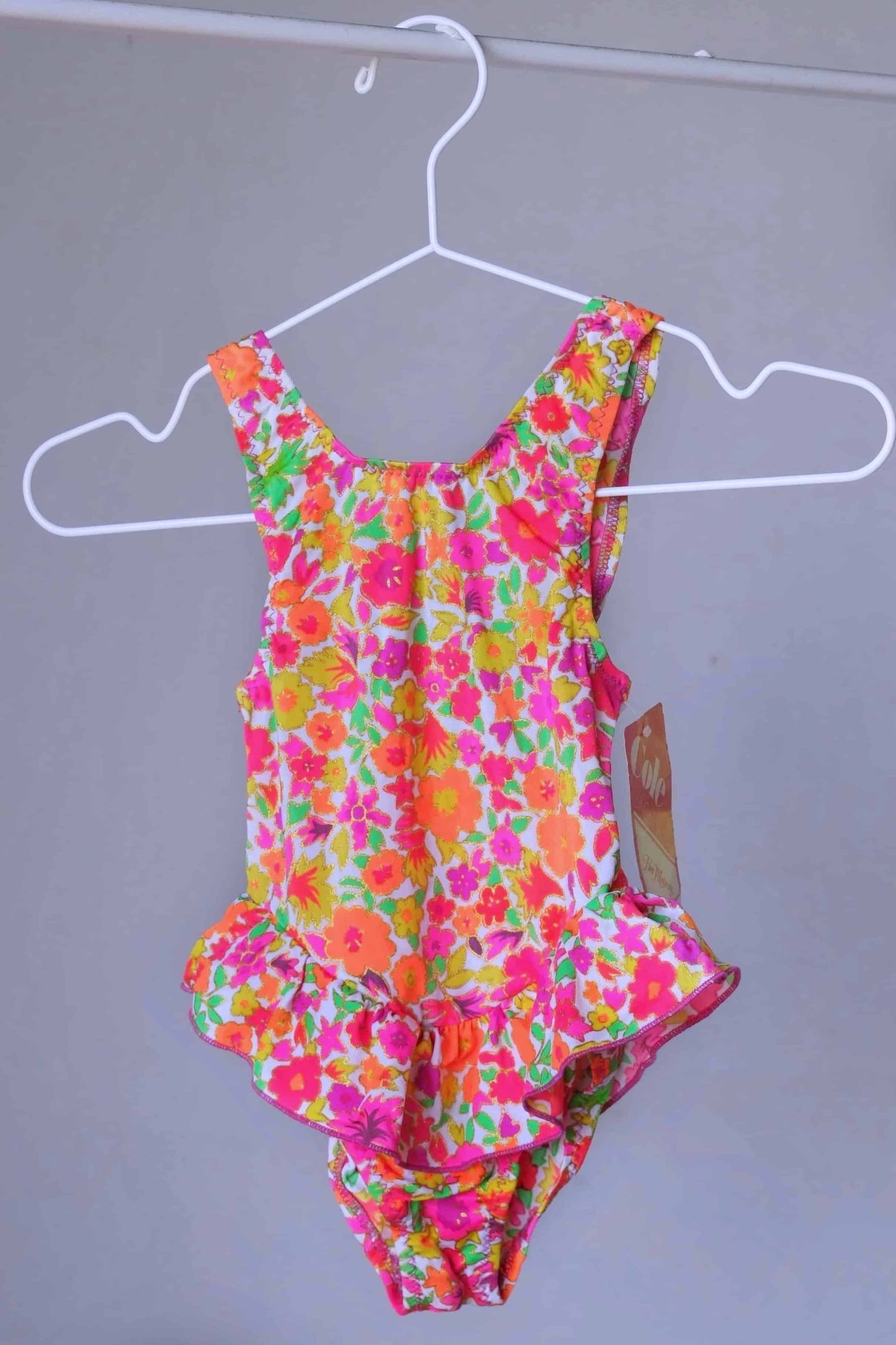 90's Girls Floral Peplum Swimsuit