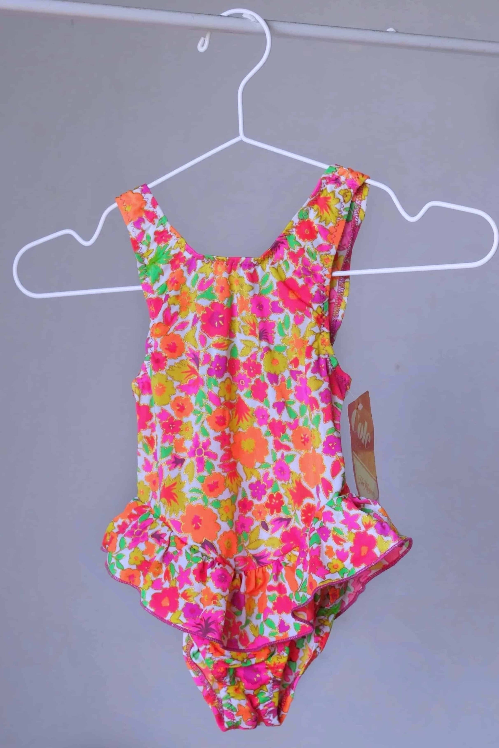 90's Girls Floral Peplum Swimsuit