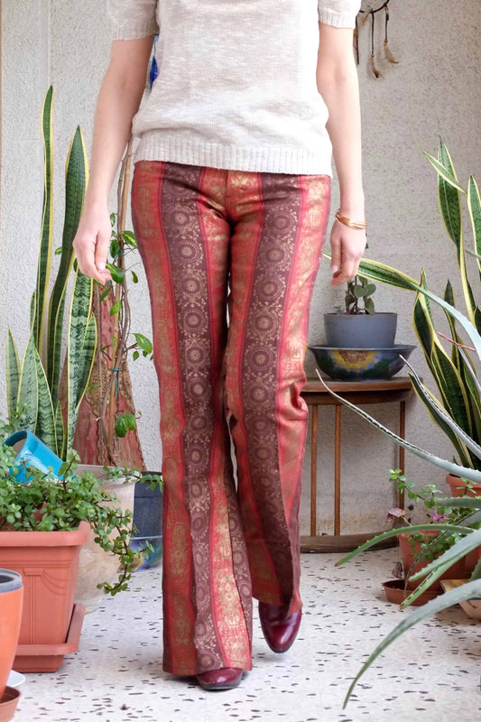 Vintage Brocade 70's Flare Bottoms