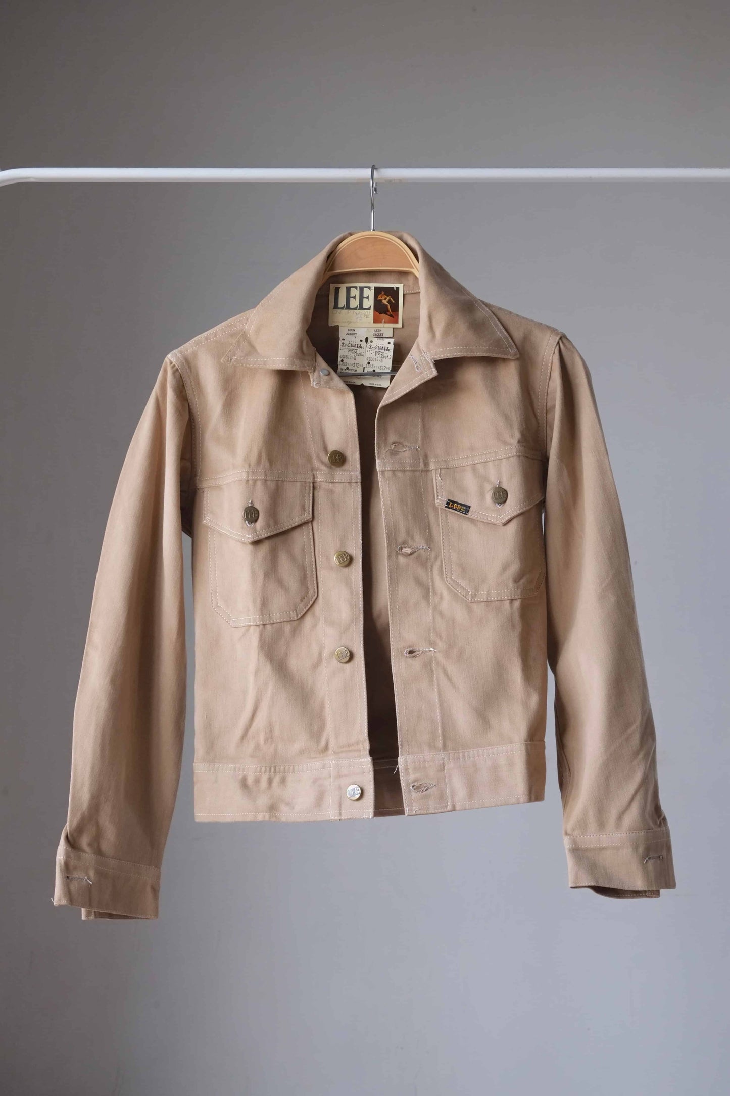 LEE Vintage 70's Denim Jacket camel on hanger