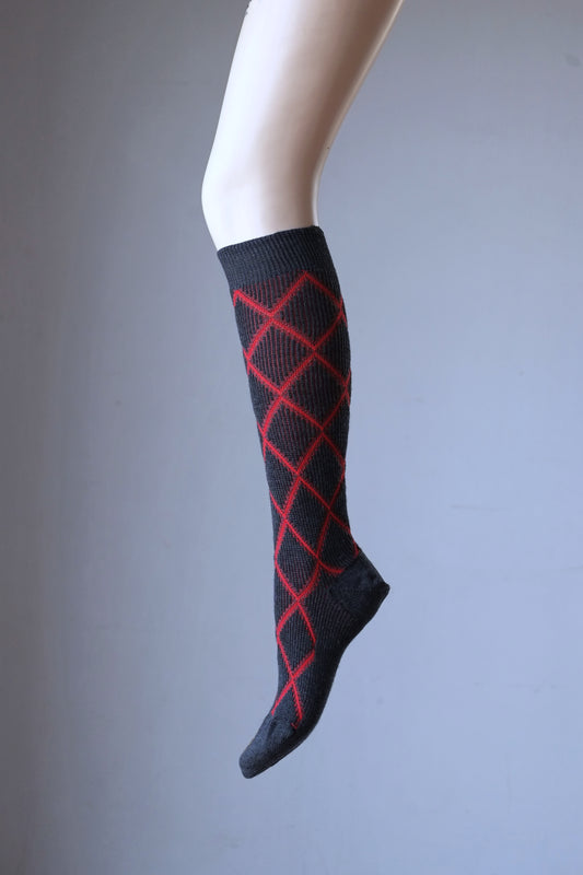SPORVIL Knee High Checkered 70's Socks
