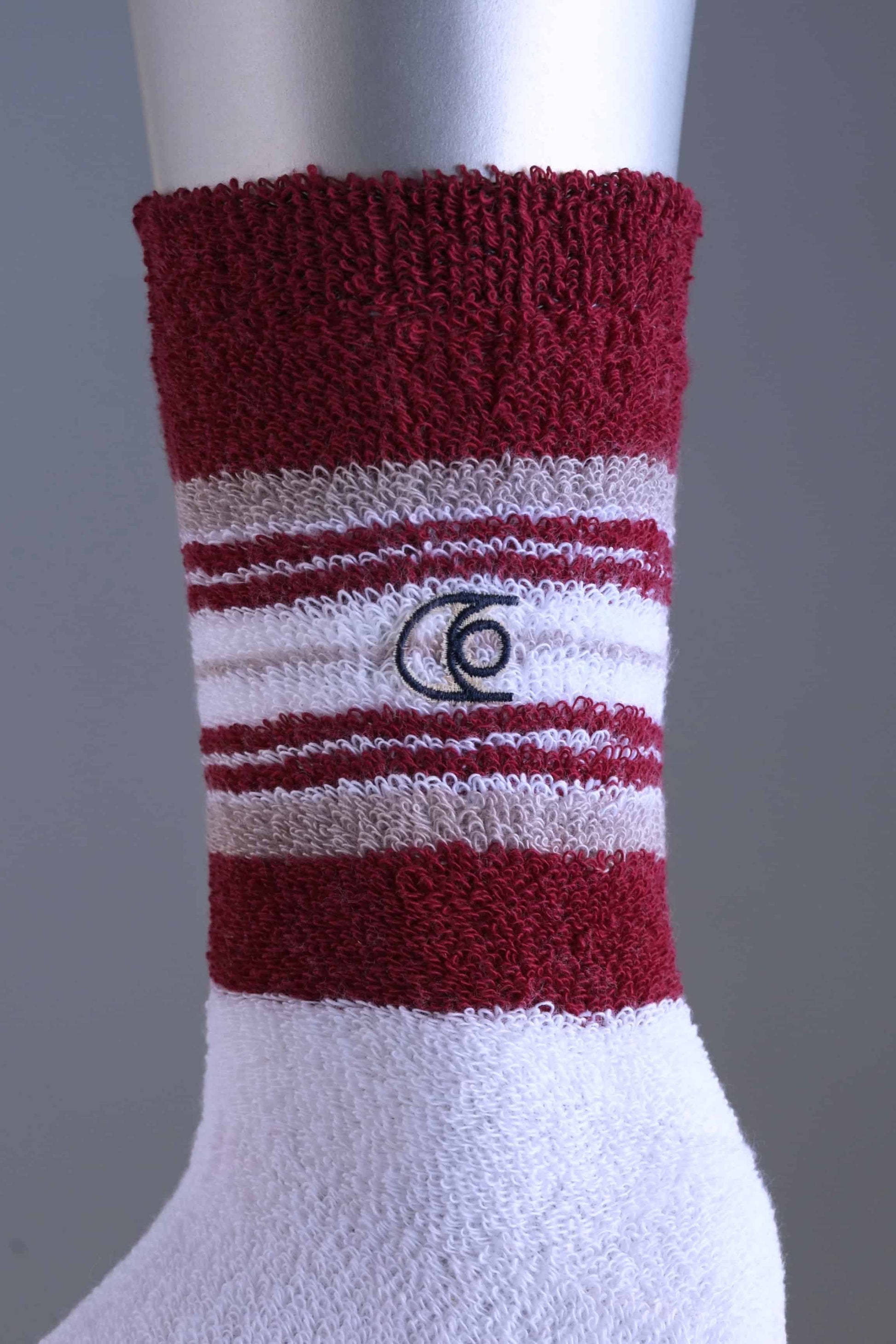 French Terry Crew Socks burgunday grey