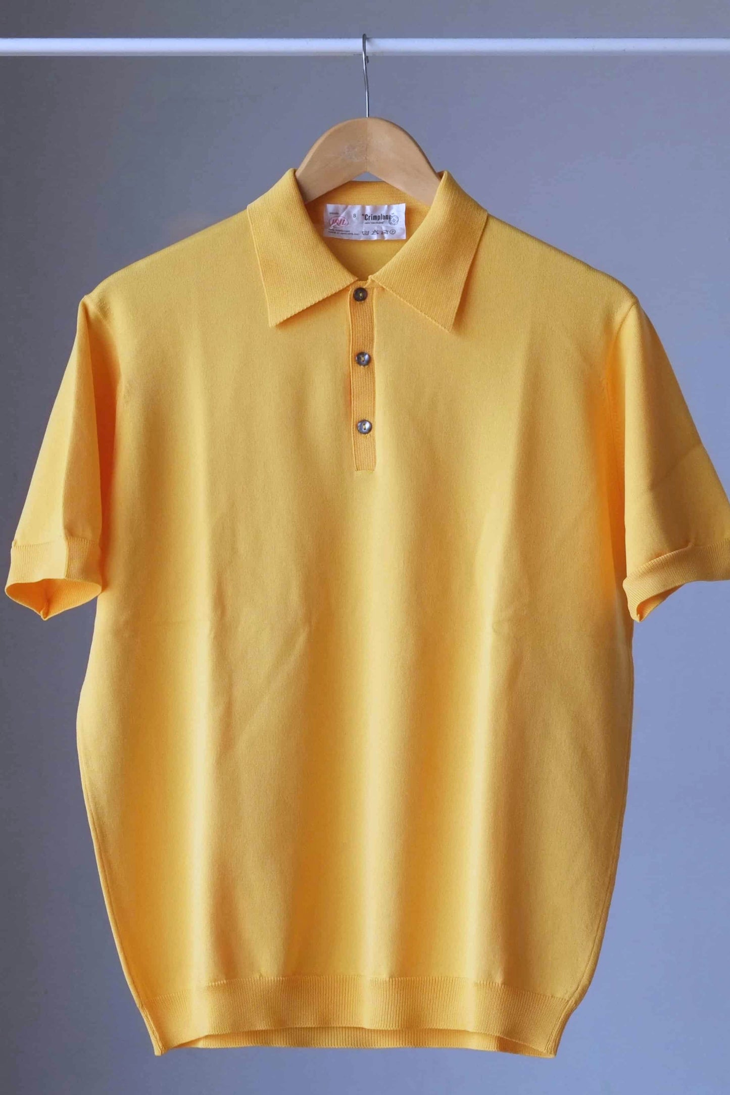 Knitted 70's Polo Shirt yellow