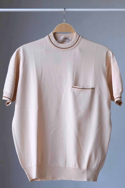 70's Crew Neck Knit Top beige