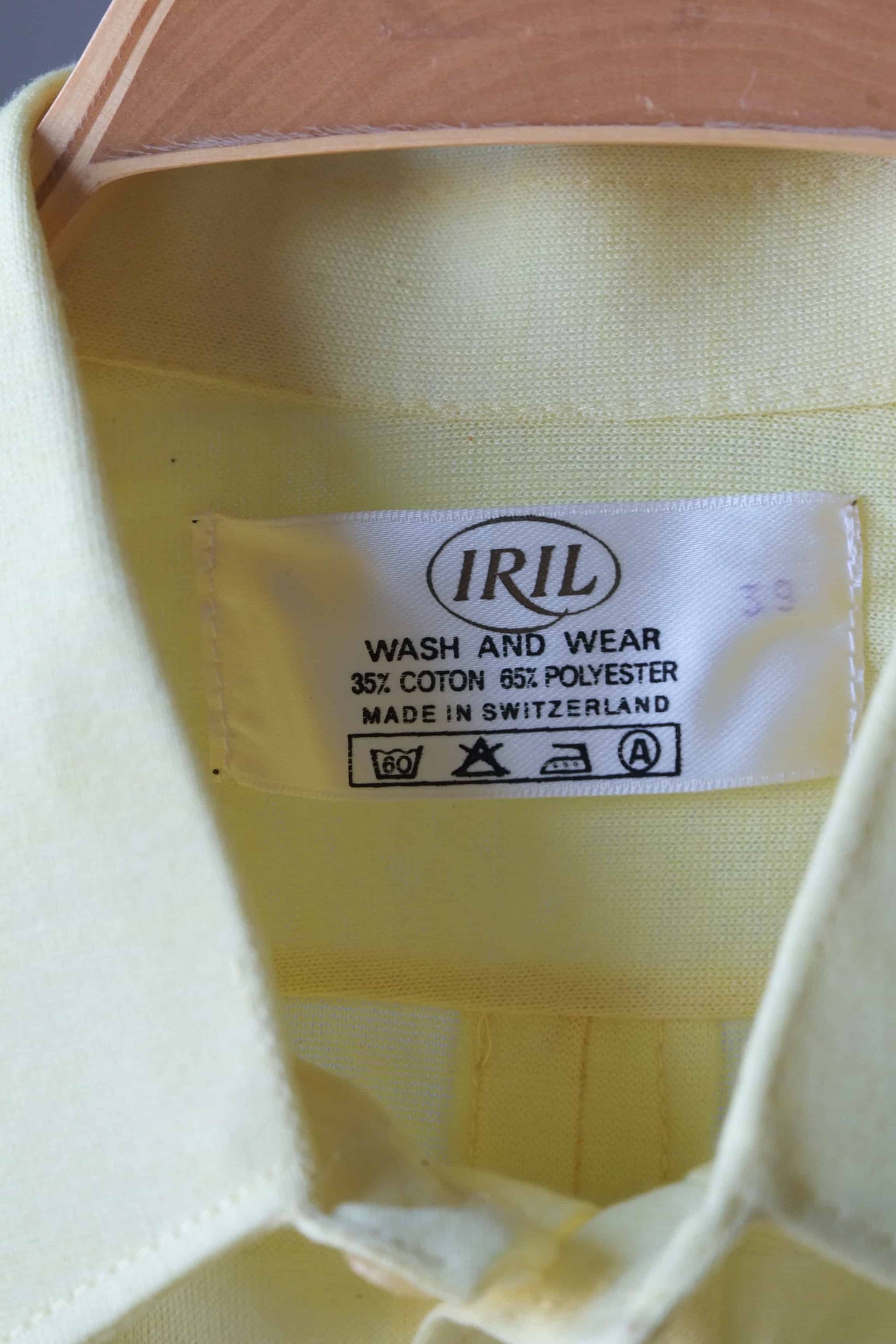 Vintage 70s pointy collar shirt label