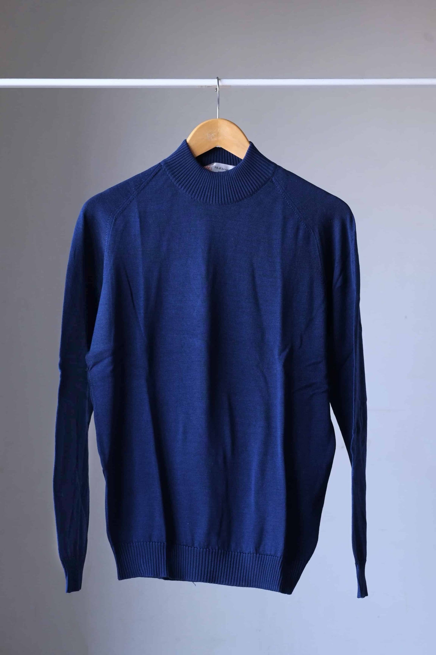 70's High Neck Men's Sweater navy