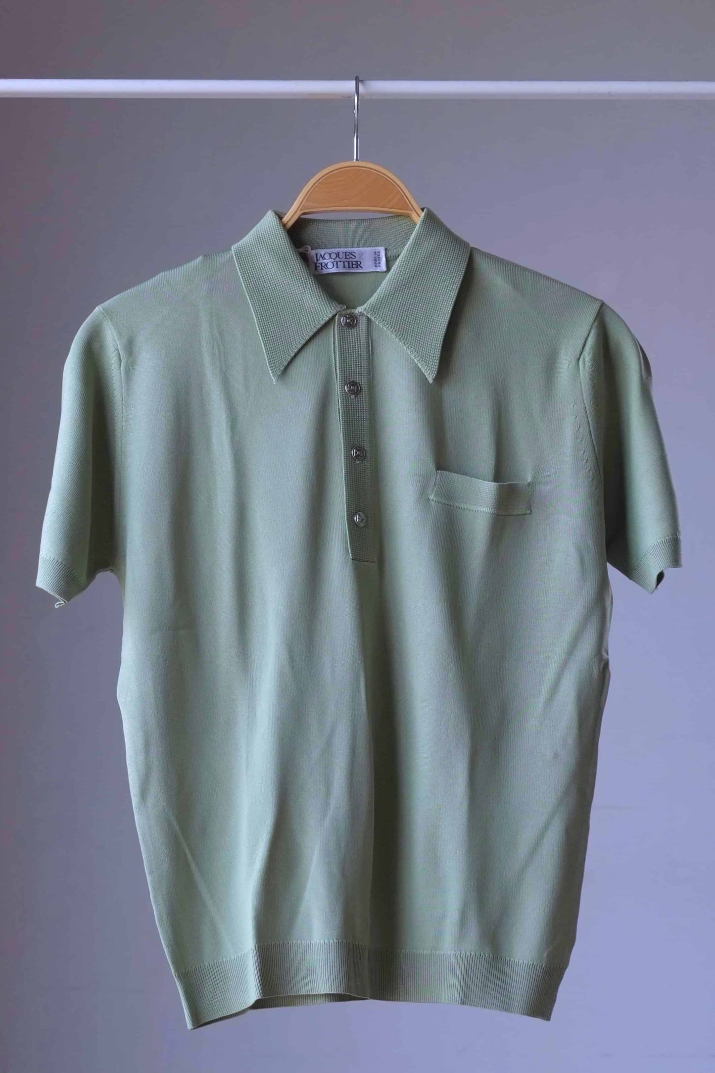 70's Knitted Women's Polo Top moss green