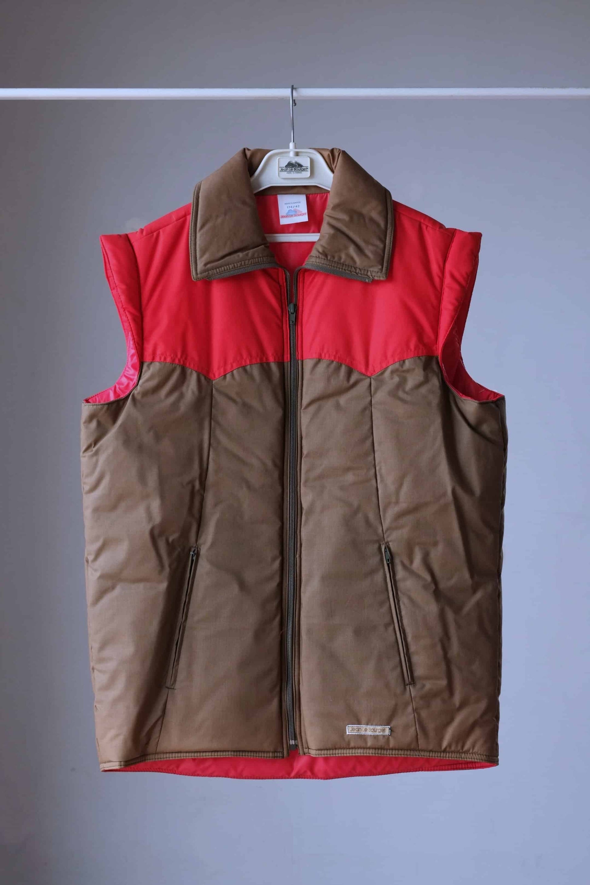 Vintage 80's Sleeveless Vest olive brick
