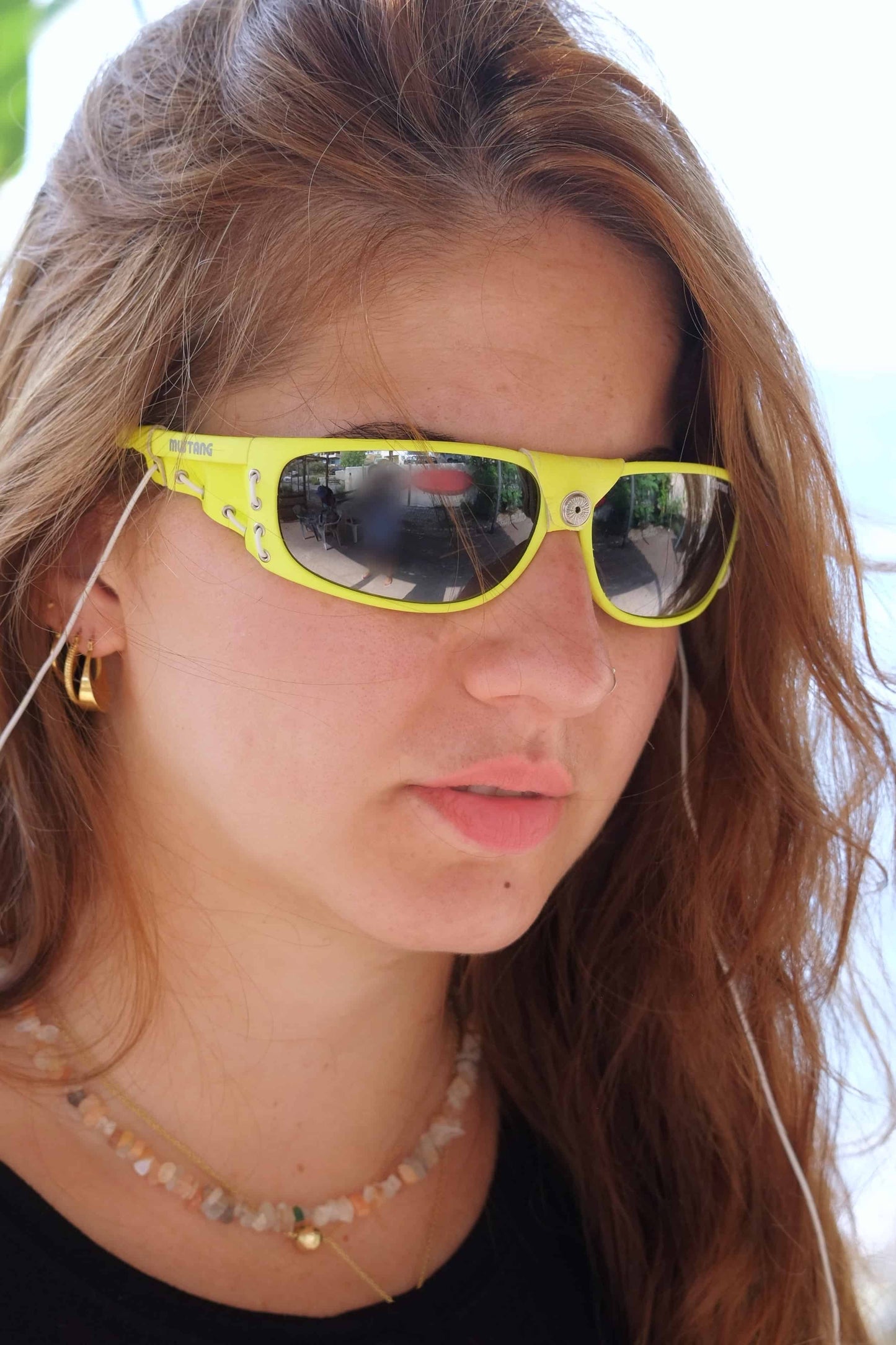 Vintage 90's Mountain Style Sunglasses on model