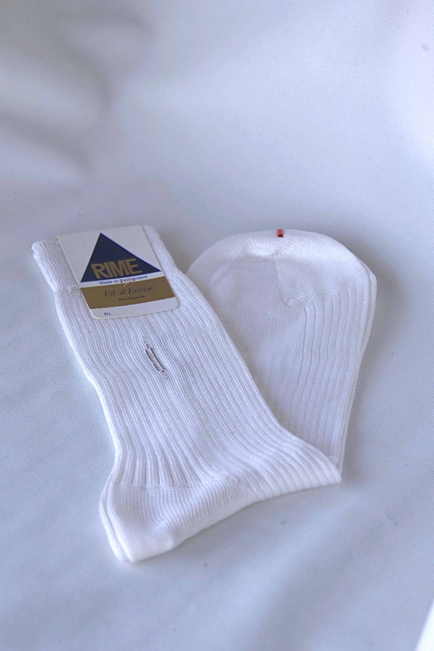 Mercerized Cotton Lisle Dress Socks ribbed white