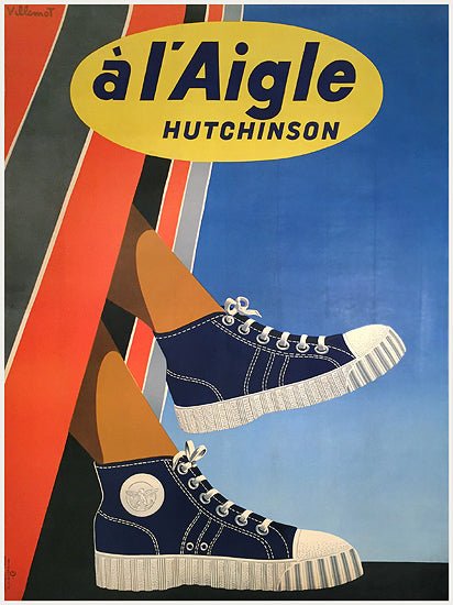 AIGLE Hutchinson 60's Sneakers Poster Bernard Villemot