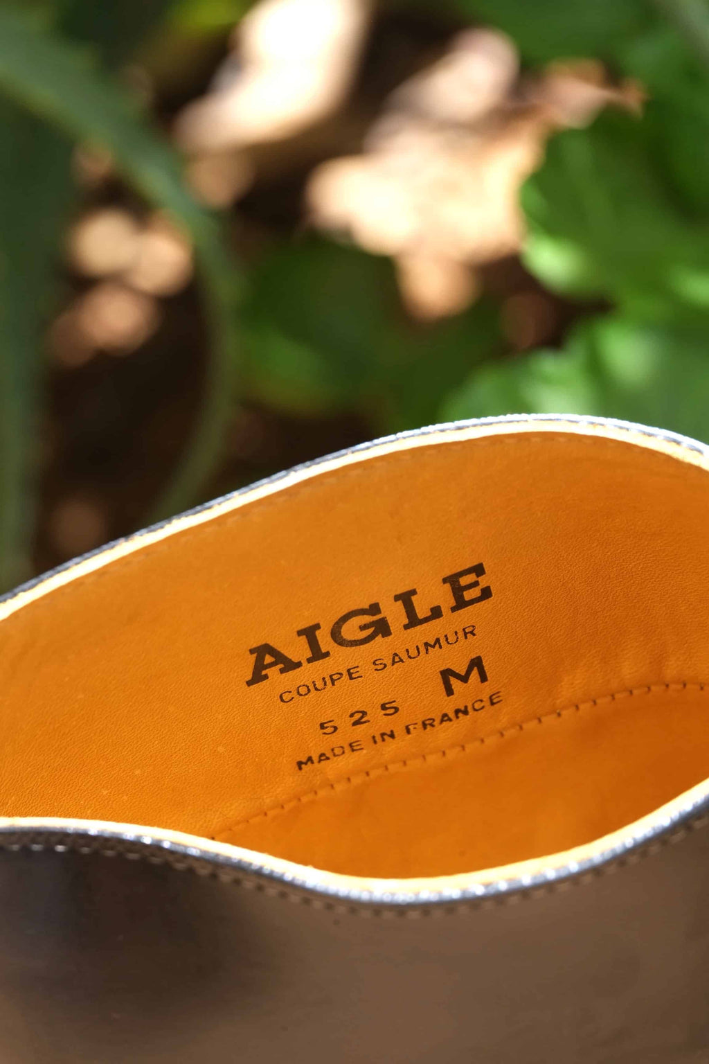 Close up of the inside of a pair of AIGLE Saumur Horseback Riding Boots