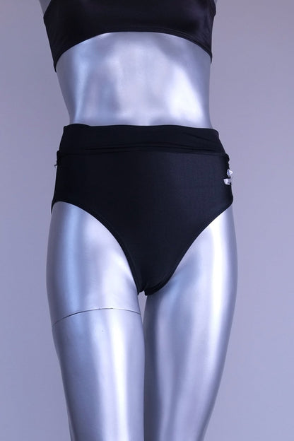 ANNIEL Black High-Rise Dance Briefs – Foldover Waist