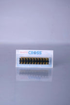 Vintage deadstock Babolat Elastocross tennis string protectors in black, featuring the classic brand typography on the original retail display packaging.