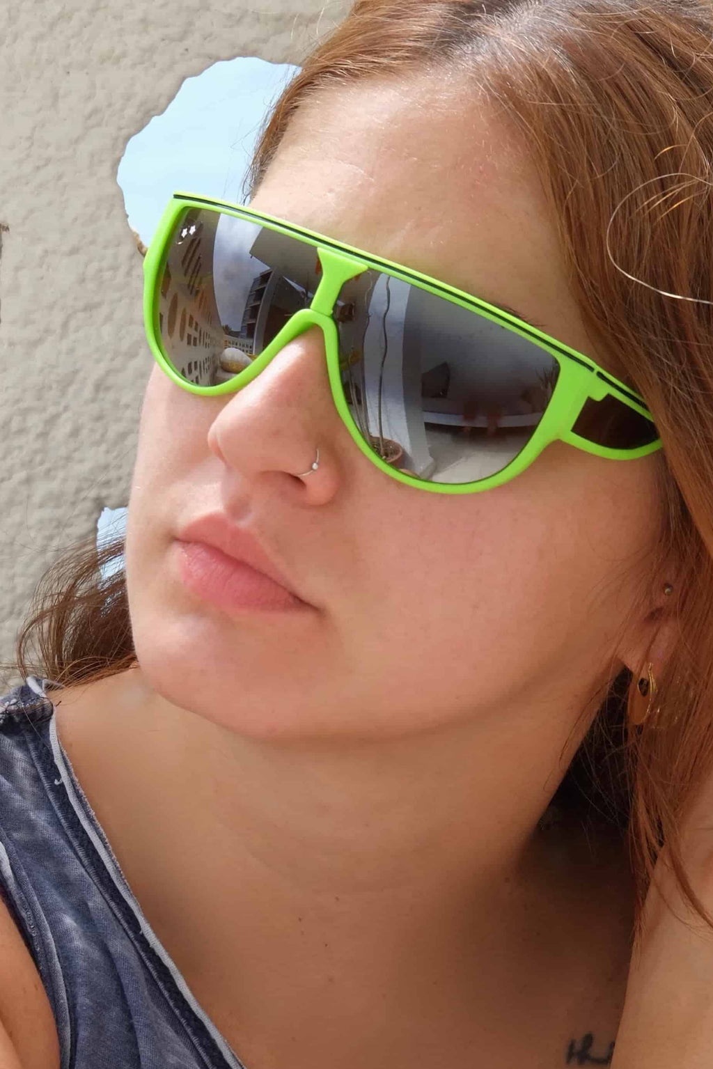 CÉBÉ 90s Wraparound Neon & Mirrored Sunglasses