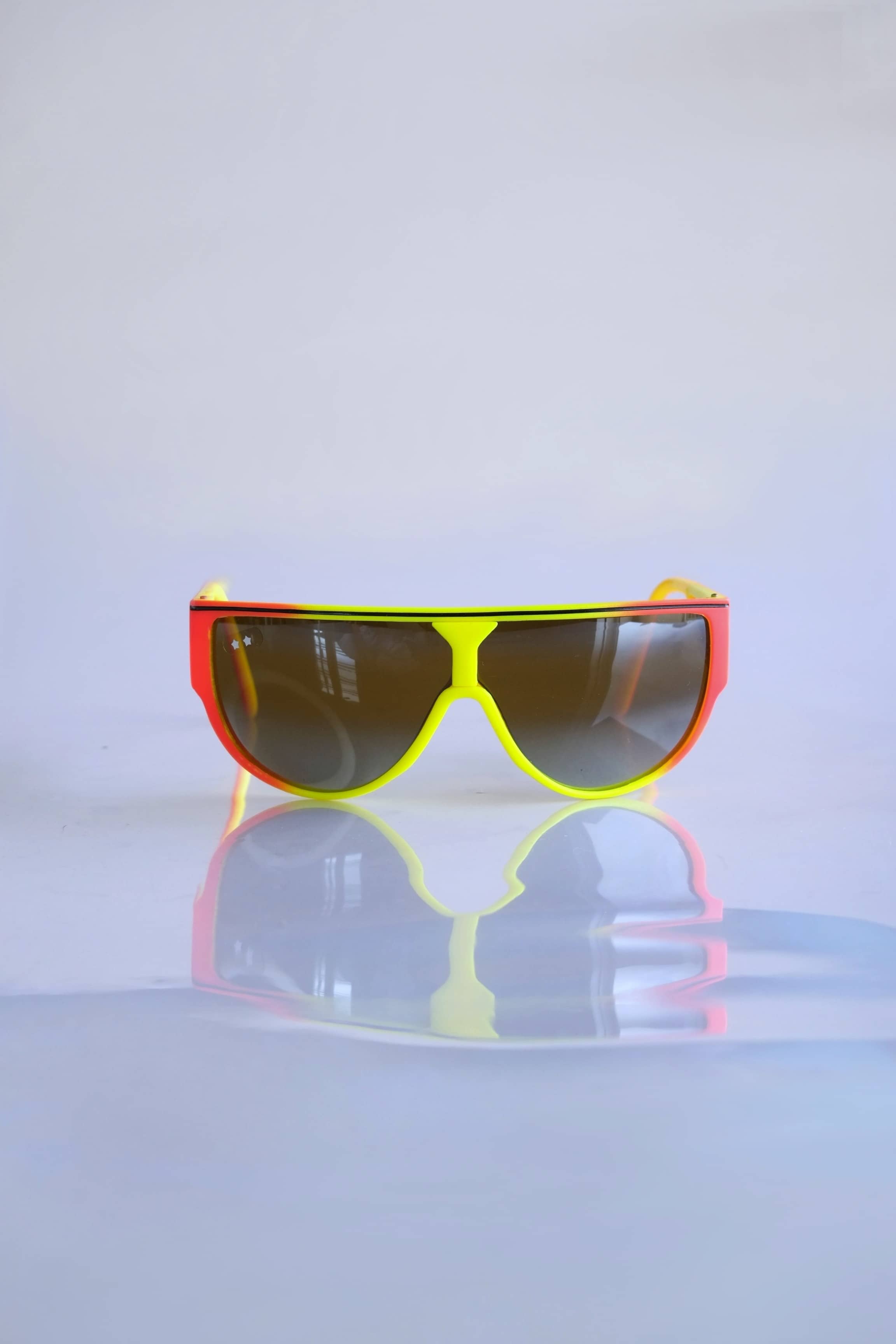 CÉBÉ 90s Wraparound Neon & Mirrored Sunglasses