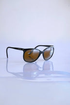 CÉBÉ 90's Classic Mirrored Lens Sunglasses in black on white background