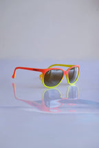 CÉBÉ Vintage Neon & Mirrored Sunglasses in orange and yellow