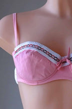 Close up of Pink Vintage 60's Bikini on mannequin