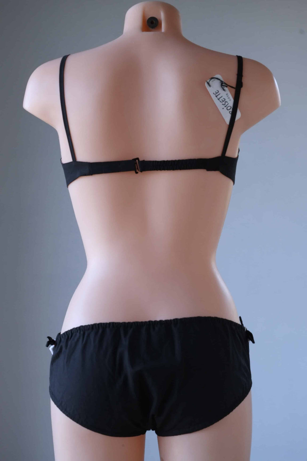 Black Vintage 60's Bikini on mannequin back view