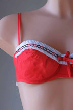 Close up of Red Vintage 60's Bikini on mannequin