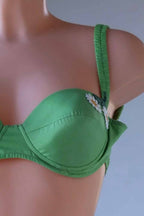 Close shot of Green Vintage 60's Flower Bikini on mannequin
