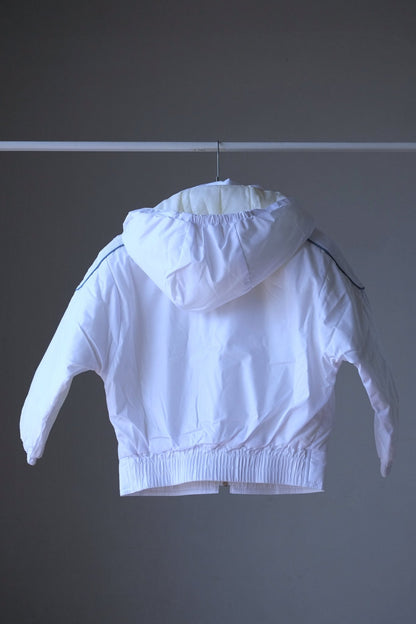 Back view of white 80's Kids Anorak